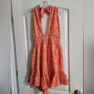 Aerie Orange Floral Dress